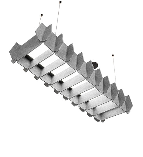 Meyda Lighting 56" LED Solar Black Woburn Pendant Light With Gray Acoustic Material Shade