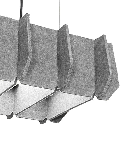 Meyda Lighting 56" LED Solar Black Woburn Pendant Light With Gray Acoustic Material Shade
