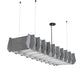 Meyda Lighting 56" LED Solar Black Woburn Pendant Light With Gray Acoustic Material Shade