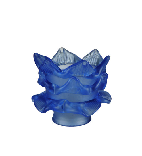 Meyda Lighting 5"W x 4"H Blue Floral Shade Glass