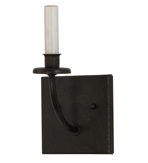 Meyda Lighting 6" Dark Roast Arm Wall Sconce With White Faux Candlelight