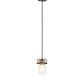 Meyda Lighting 6" Timeless Bronze Vein Pendant Light With Clear Shade Glass
