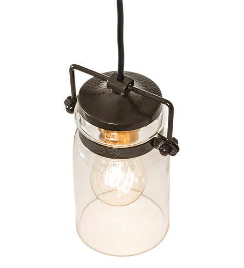 Meyda Lighting 6" Timeless Bronze Vein Pendant Light With Clear Shade Glass