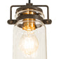 Meyda Lighting 6" Timeless Bronze Vein Pendant Light With Clear Shade Glass
