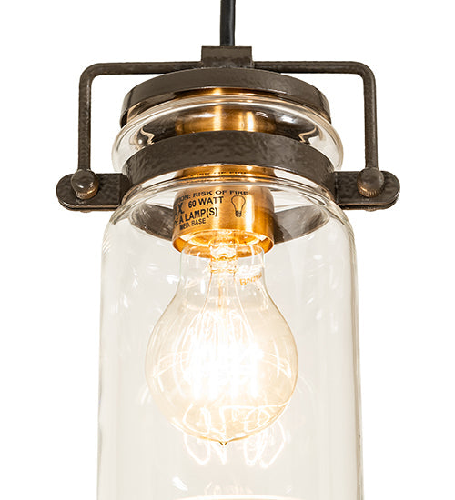 Meyda Lighting 6" Timeless Bronze Vein Pendant Light With Clear Shade Glass
