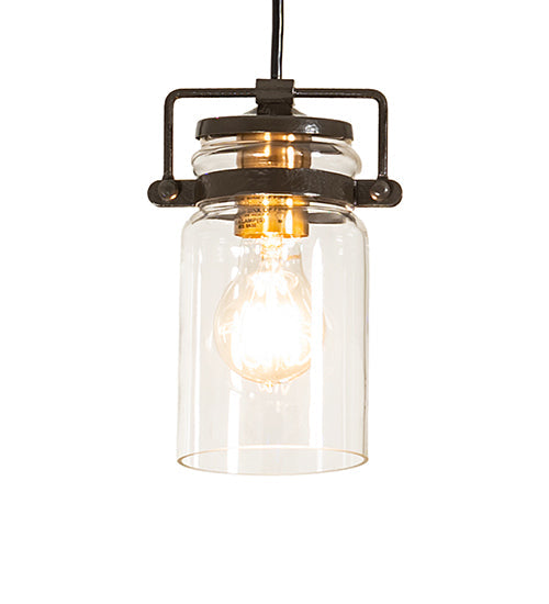 Meyda Lighting 6" Timeless Bronze Vein Pendant Light With Clear Shade Glass