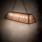 Meyda Lighting 60" 9-Light Tyler Bronze Tri-Panel Island Pendant Light With Silver Mica Shade Glass