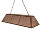 Meyda Lighting 60" 9-Light Tyler Bronze Tri-Panel Island Pendant Light With Silver Mica Shade Glass