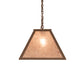 Meyda Lighting 60" 9-Light Tyler Bronze Tri-Panel Island Pendant Light With Silver Mica Shade Glass