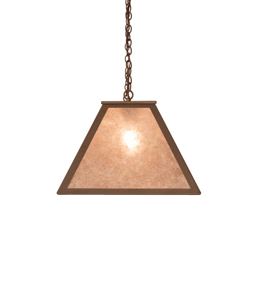 Meyda Lighting 60" 9-Light Tyler Bronze Tri-Panel Island Pendant Light With Silver Mica Shade Glass