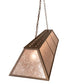Meyda Lighting 60" 9-Light Tyler Bronze Tri-Panel Island Pendant Light With Silver Mica Shade Glass