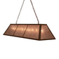 Meyda Lighting 60" 9-Light Tyler Bronze Tri-Panel Island Pendant Light With Silver Mica Shade Glass