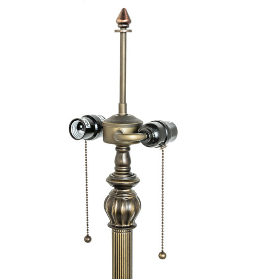 Meyda Lighting 61" 2-Light Antique Brass Mission Floor Lamp Base