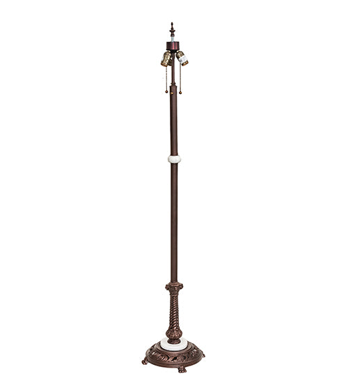 Meyda Lighting 62" 3-Light Mahogany Bronze Metal & Stone Floor Lamp Base