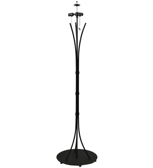 Meyda Lighting 66" 3-Light Black Wrought Iron Curved Arm Floor Lamp Base