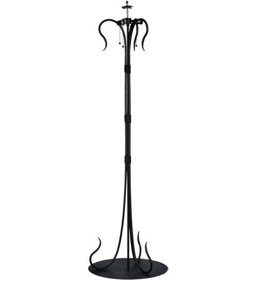 Meyda Lighting 67" 3-Light Black Powdercoat Wrought Iron Serpentine Floor Lamp Base