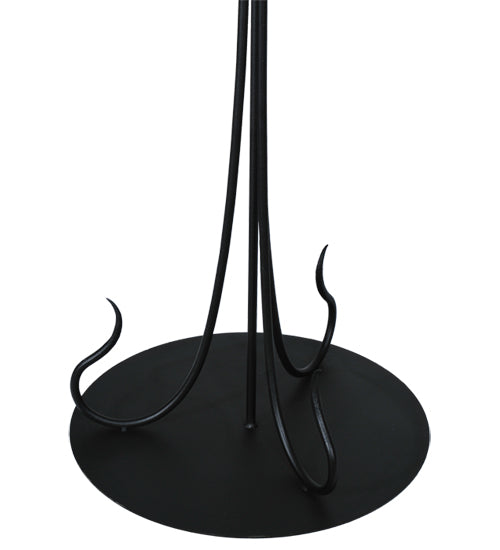 Meyda Lighting 67" 3-Light Black Powdercoat Wrought Iron Serpentine Floor Lamp Base