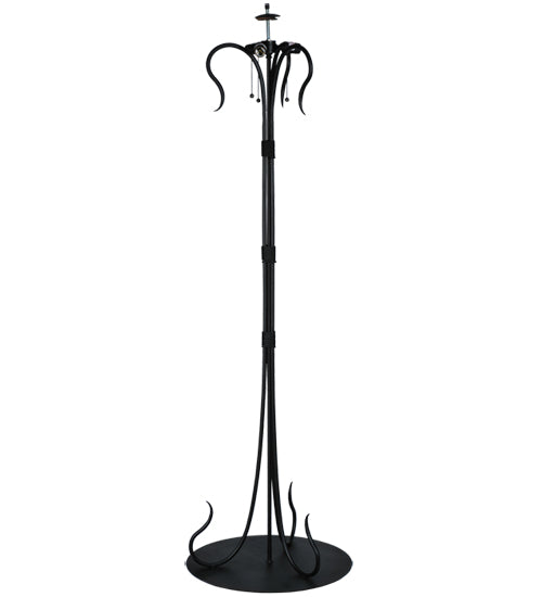 Meyda Lighting 67" 3-Light Black Powdercoat Wrought Iron Serpentine Floor Lamp Base