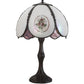 Meyda Lighting 68597 22" Mahogany Bronze Table Lamp With Multi-Colored Shade Glass