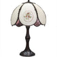 Meyda Lighting 68597 22" Mahogany Bronze Table Lamp With Multi-Colored Shade Glass