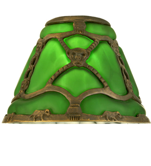 Meyda Lighting 7" Bantam Antique Frame With Green Shade Glass