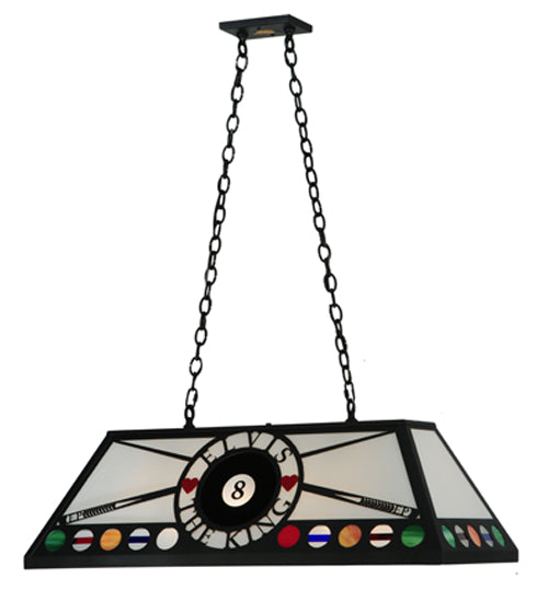 Meyda Lighting 8 Ball Personalized 39" 9-Light Black Elvis Island Pendant Light With White Shade Glass