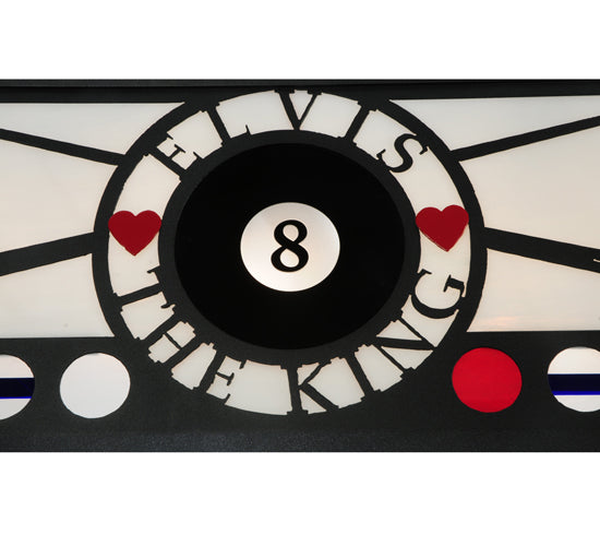 Meyda Lighting 8 Ball Personalized 39" 9-Light Black Elvis Island Pendant Light With White Shade Glass
