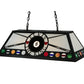 Meyda Lighting 8 Ball Personalized 39" 9-Light Black Elvis Island Pendant Light With White Shade Glass