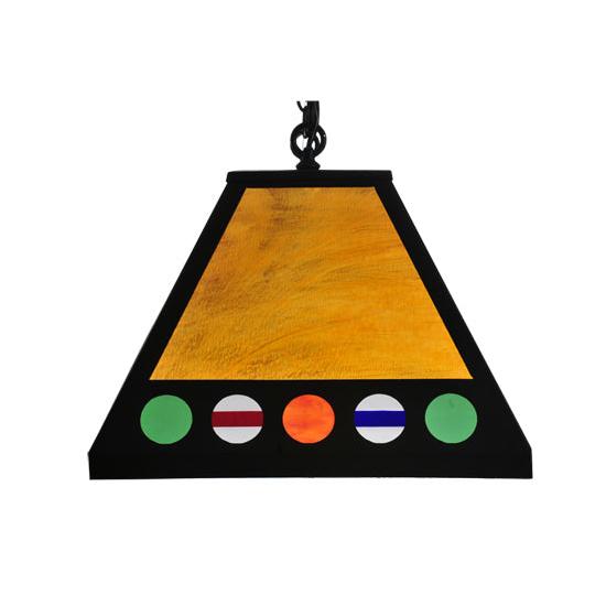 Meyda Lighting 8 Ball Personalized 39" 9-Light Black Marin's Bar & Grill Island Pendant Light With Honey Amber Shade Glass