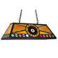 Meyda Lighting 8 Ball Personalized 39" 9-Light Black Marin's Bar & Grill Island Pendant Light With Honey Amber Shade Glass