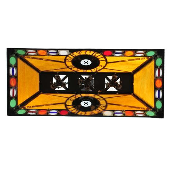 Meyda Lighting 8 Ball Personalized 39" 9-Light Black Marin's Bar & Grill Island Pendant Light With Honey Amber Shade Glass
