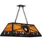 Meyda Lighting 8 Ball Personalized 39" 9-Light Textured Black Drip Drop Tavern Island Pendant Light With Honey Amber Art Shade Glass