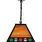Meyda Lighting 8 Ball Personalized 39" 9-Light Textured Black Drip Drop Tavern Island Pendant Light With Honey Amber Art Shade Glass