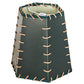 Meyda Lighting 8" Green Faux Leather & Rawhide Hexagon Shade