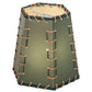 Meyda Lighting 8" Green Faux Leather & Rawhide Hexagon Shade