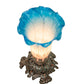 Meyda Lighting 8" Mahogany Bronze Table Lamp With Pink & Blue Shade Glass