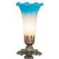 Meyda Lighting 8" Mahogany Bronze Table Lamp With Pink & Blue Shade Glass