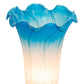 Meyda Lighting 8" Mahogany Bronze Table Lamp With Pink & Blue Shade Glass