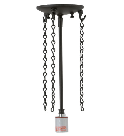 Meyda Lighting 8" Oil Rubbed Bronze Single Lite Inverted Pendant Light Hardware With 3 Hanger Hooks