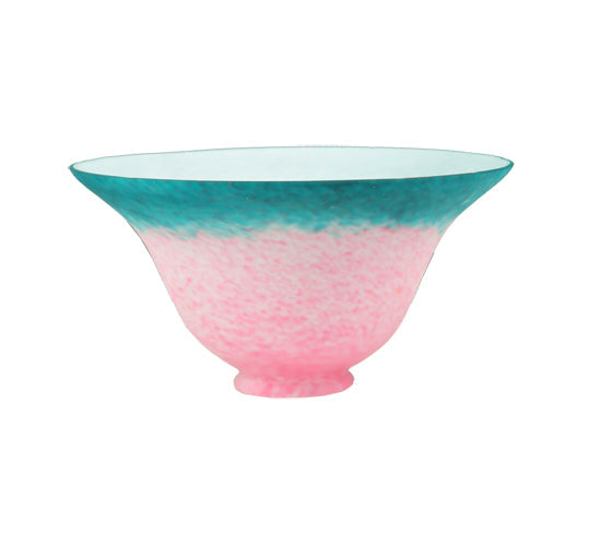 Meyda Lighting 8" Pate-De-Verre Pink And Teal Bell Shade Glass