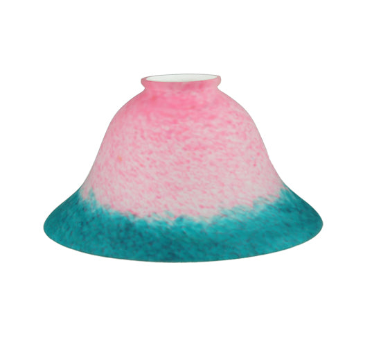 Meyda Lighting 8" Pate-De-Verre Pink And Teal Bell Shade Glass