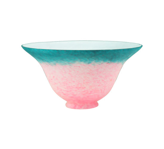 Meyda Lighting 8" Pate-De-Verre Pink And Teal Bell Shade Glass