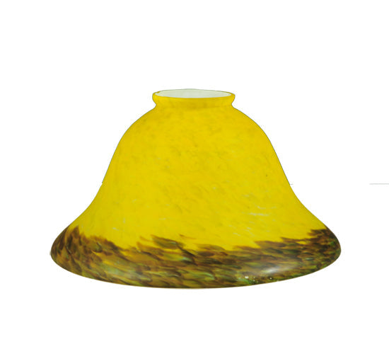 Meyda Lighting 8" Pate-De-Verre Yellow and Green Bell Shade Glass