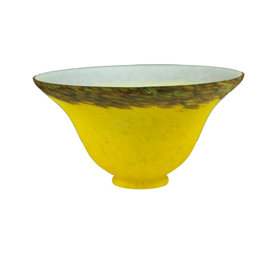 Meyda Lighting 8" Pate-De-Verre Yellow and Green Bell Shade Glass