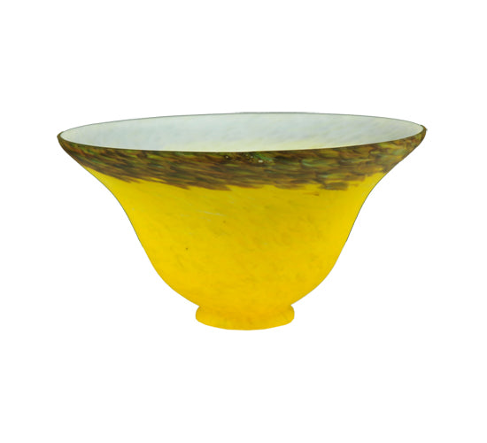Meyda Lighting 8" Pate-De-Verre Yellow and Green Bell Shade Glass