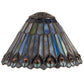 Meyda Lighting 8" Tiffany Jeweled Peacock Multi-Colored Cone Shade Glass