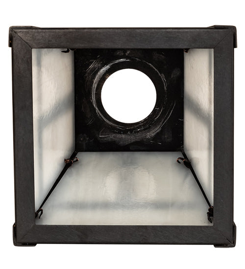 Meyda Lighting 8"W x 7"H Craftsman Brown Frame and White Shade Glass