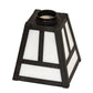 Meyda Lighting 8"W x 7"H Craftsman Brown Frame and White Shade Glass