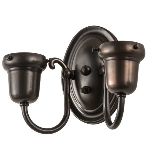 Meyda Lighting 9" 2-Light Craftsman Brown Wall Sconce Hardware