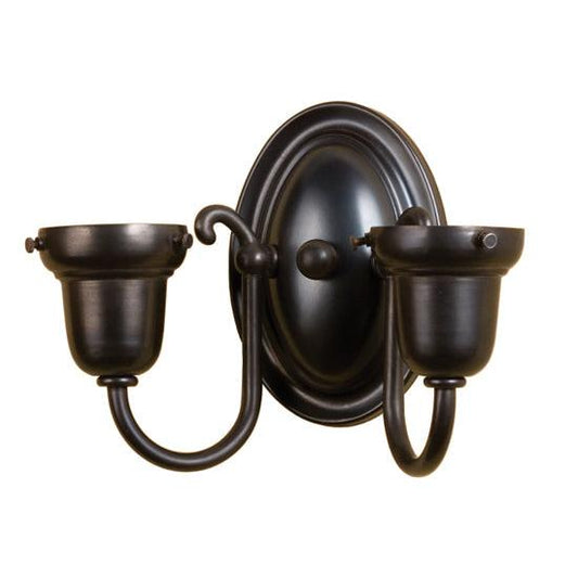 Meyda Lighting 9" 2-Light Craftsman Brown Wall Sconce